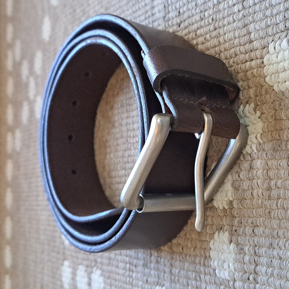 L.L. Bean Genuine Full Grain Leather Belt, Brown, Size 36